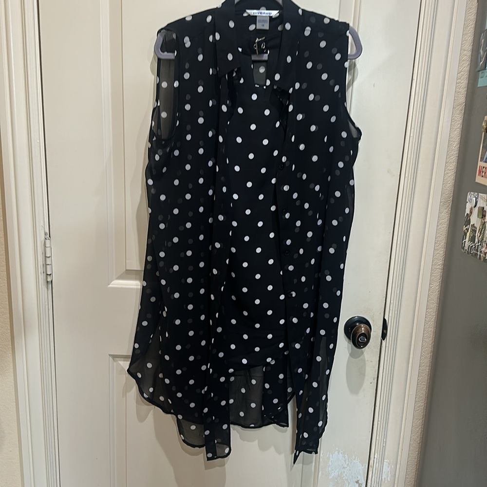 Two pieces Nygard asymmetrical and jacket 16 Black White